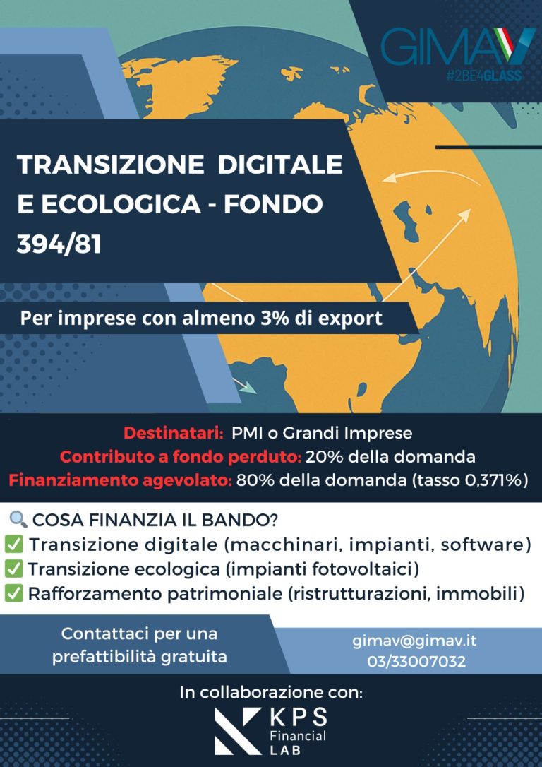Opportunità per le aziende associate – Finanziamento e contributo per la “Transizione Digitale o Ecologica”
